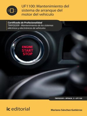 cover image of Mantenimiento del sistema de arranque del motor del vehículo. TMVG0209